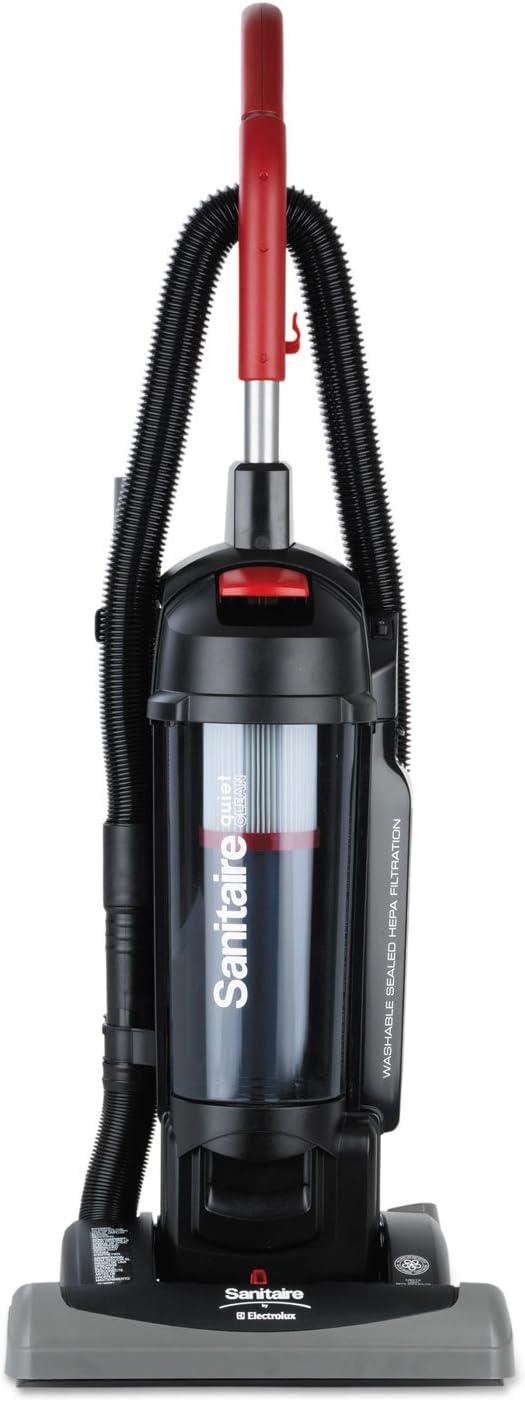 Sanitaire SC5845B Bagless/Cyclonic Vacuum with Sealed HEPA Filtration Red