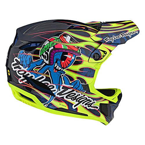 Troy Lee Designs D4 Composite Helmet Eyeball Flo Yellow, XL