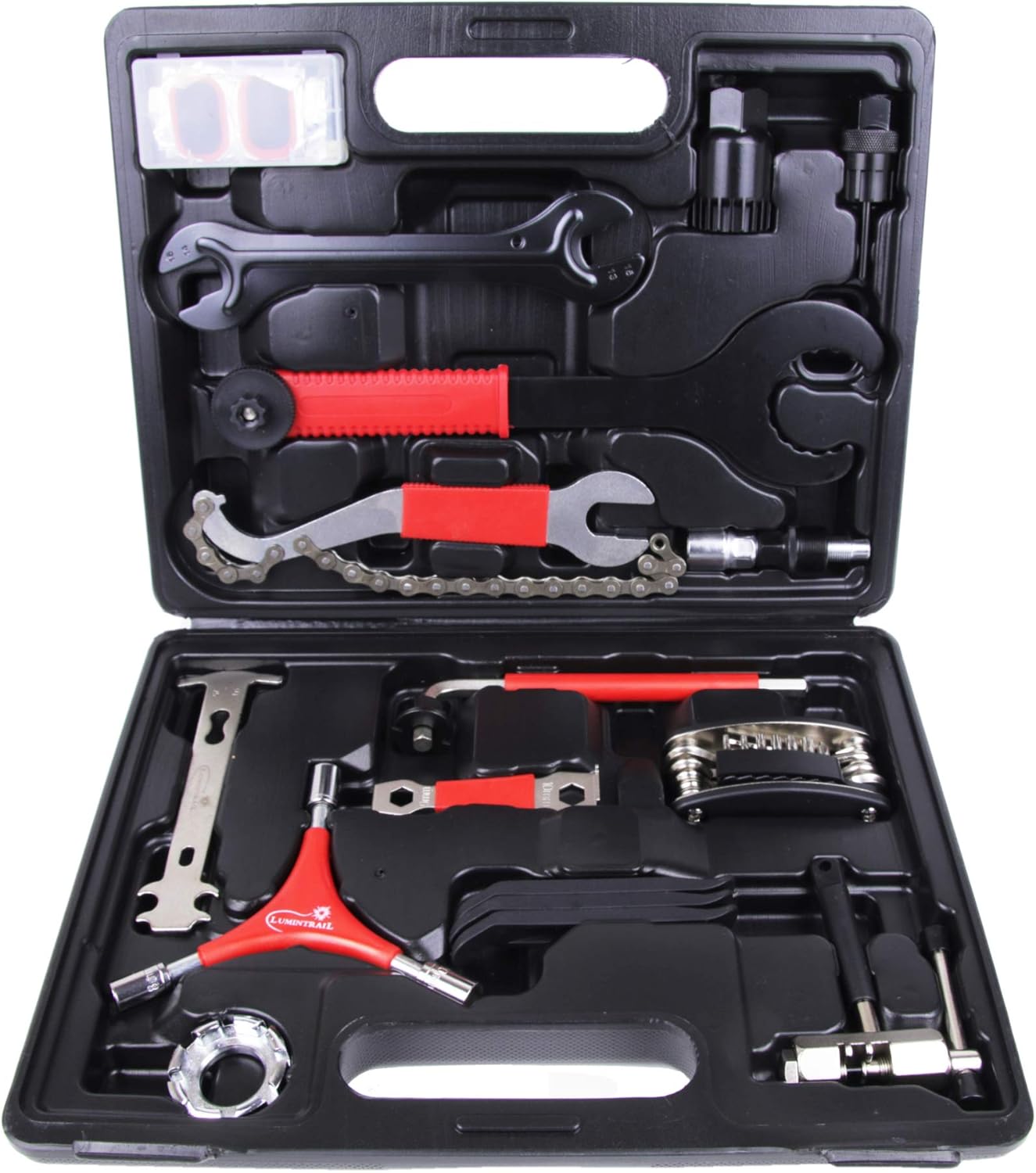 Lumintrail 38 Piece Bike Tool Kit Bicycle Repair Tool Box for Mountain and Road Bike Maintenance Tools with Storage Case
