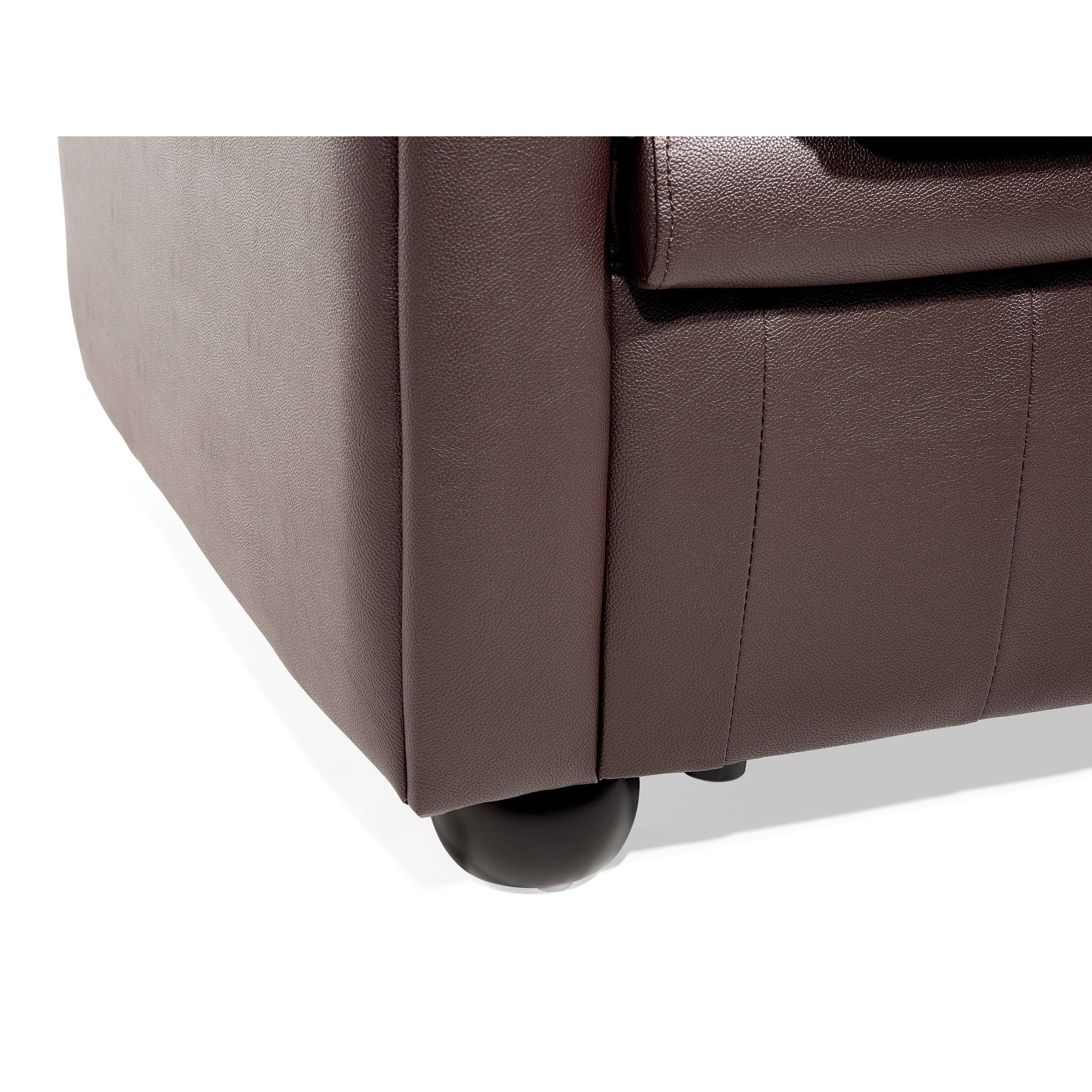 Beliani Tufted Leather Armchair Brown Chesterfield