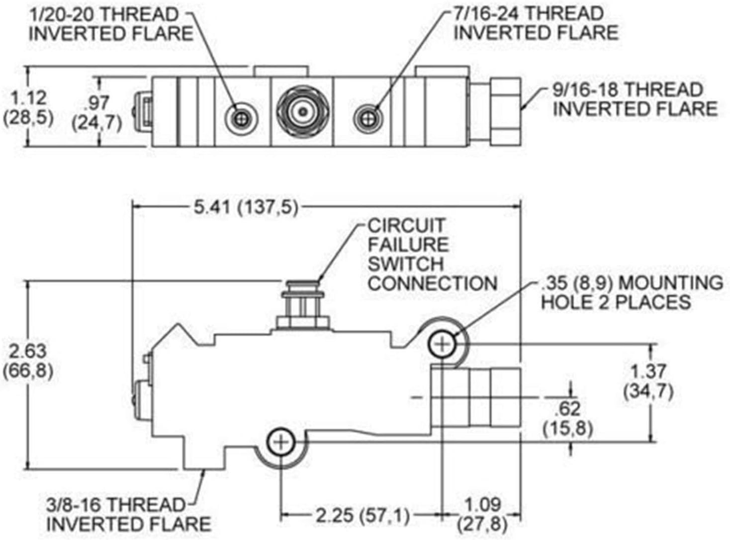 A-Team Performance - Disc/Drum Proportioning Valve Kit Bottom Mount For Any Disc Drum Vehicle Chrome