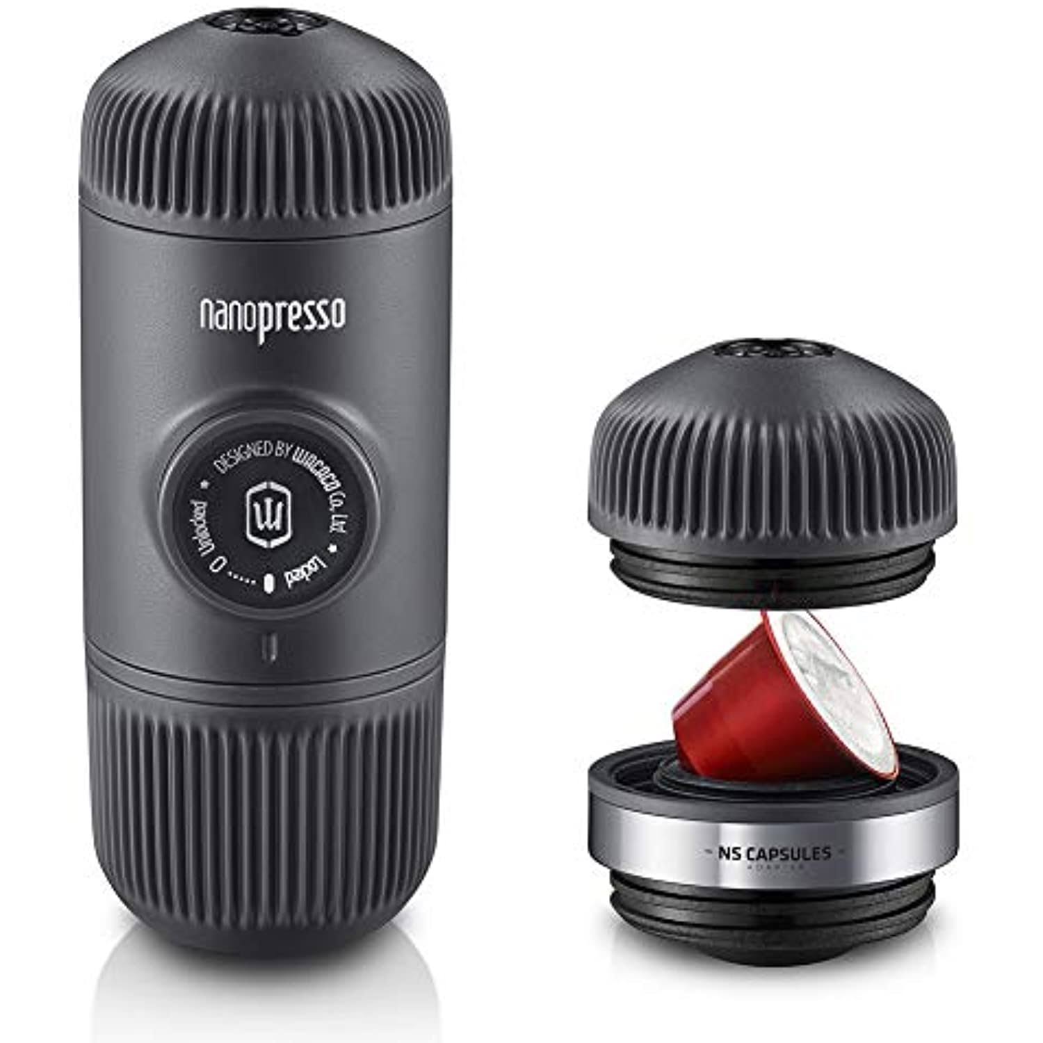 Wacaco Nanopresso Portable Espresso Maker Bundled with NS Adapter, Upgrade Version of