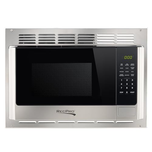 RecPro RV Microwave with Trim Kit | 1.0 Cu. Ft. | 900W | Direct replacement for Greystone and High Pointe