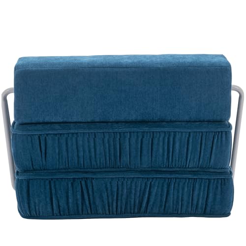 Folding Sofa Bed,Futon Sleeper Chair,Convertible Chair Floor Couch & Sleeping Mattress for Living Room,Guest Room,Home Office,Apartment,Small space,Removable Back Cushion (Gray)