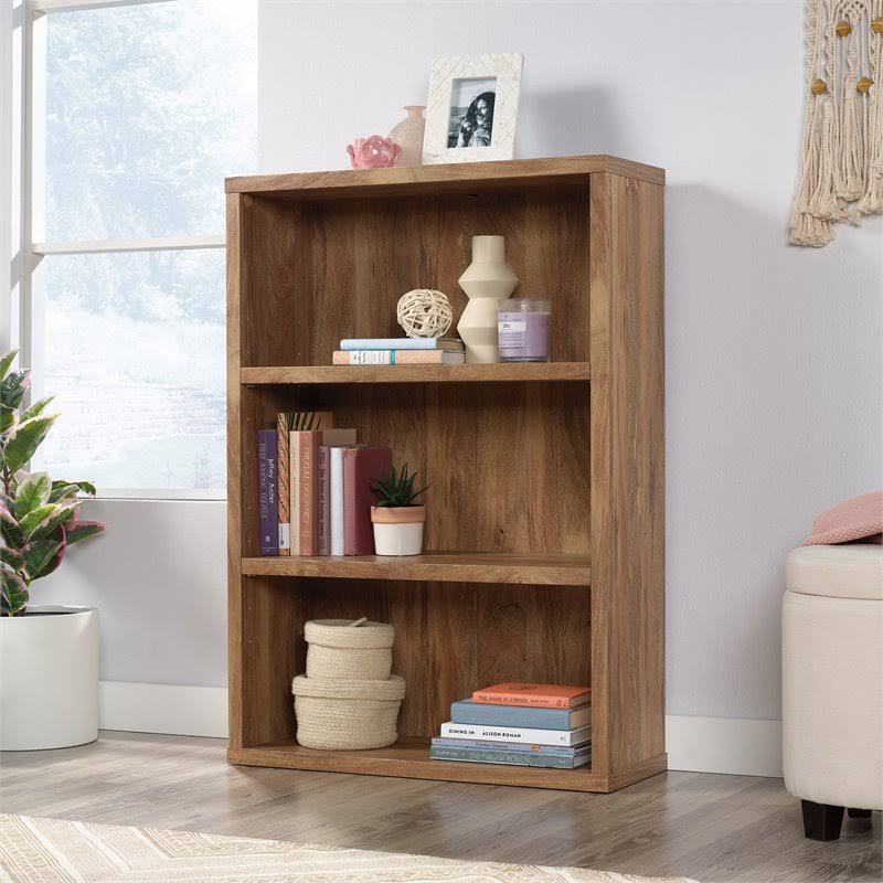 Sauder Engineered Wood 3-Shelf Bookcase in Sindoori Mango - 427264