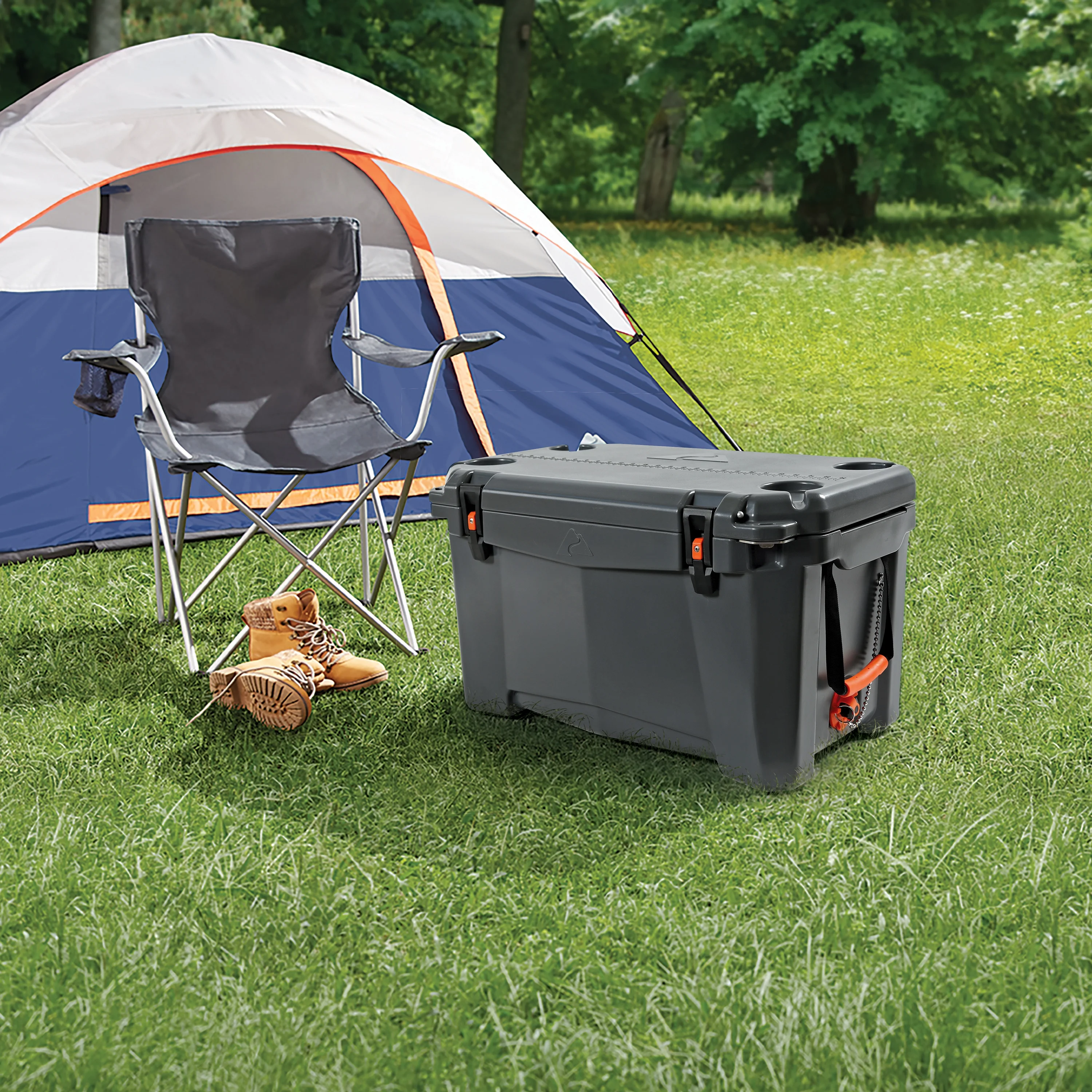 Ozark Trail 52 Quart High Performance Hard Sided Chest Cooler, Gray