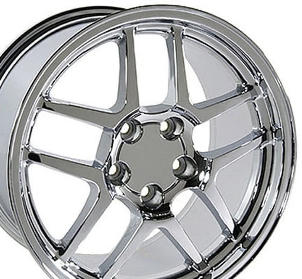 17x9.5 Wheels Fit Corvette, Camaro - C5 Z06 Style Chrome Rims, Hollander 5146 - SET Fits select: 1988-1996 CHEVROLET CORVETTE, 1993-1997 CHEVROLET CAMARO Z28