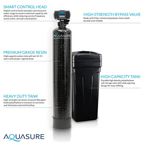 Aquasure Whole House Water Softener Bundle with Scale Inhibiting Pre-Filter and Ultraviolet UV Light Sterilizer