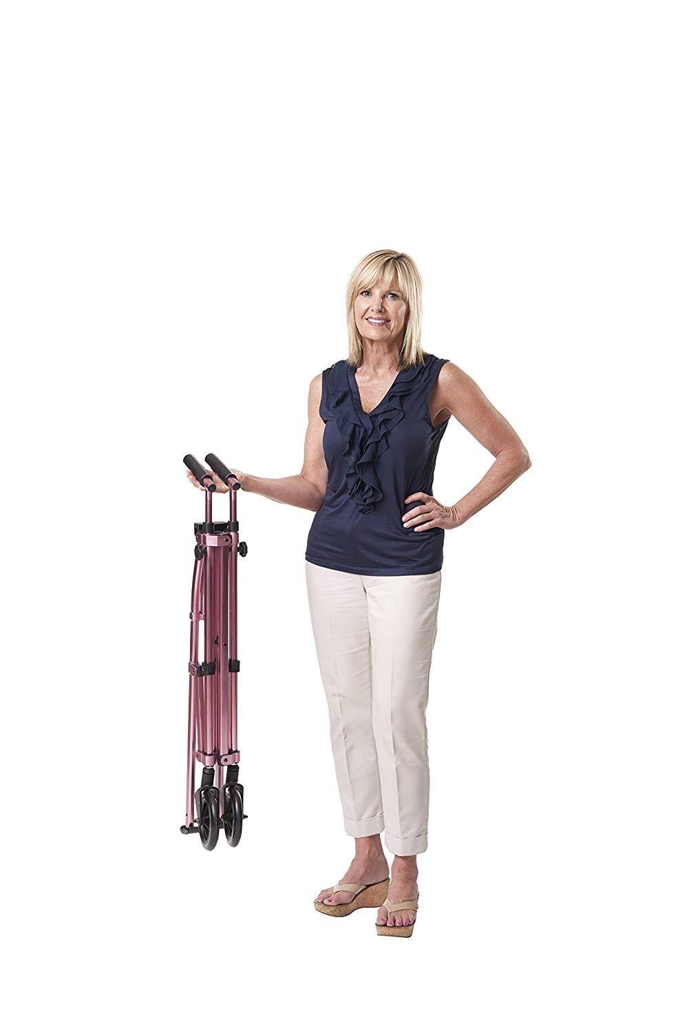Able Life Space Saver Walker - Lightweight Folding u0026 Height Adjustable Adult Tra