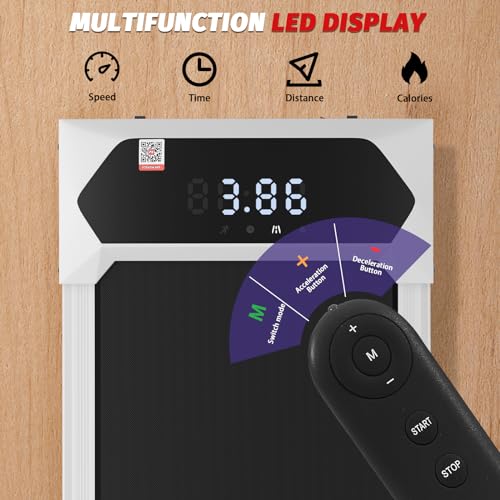Walking Pad, Under Desk Treadmill, Walking Pad Treadmill for Home Office, 2.25HP Portable Treadmill with 220lb Capacity, Walking treadmill with Remote Control/App Control LED Display