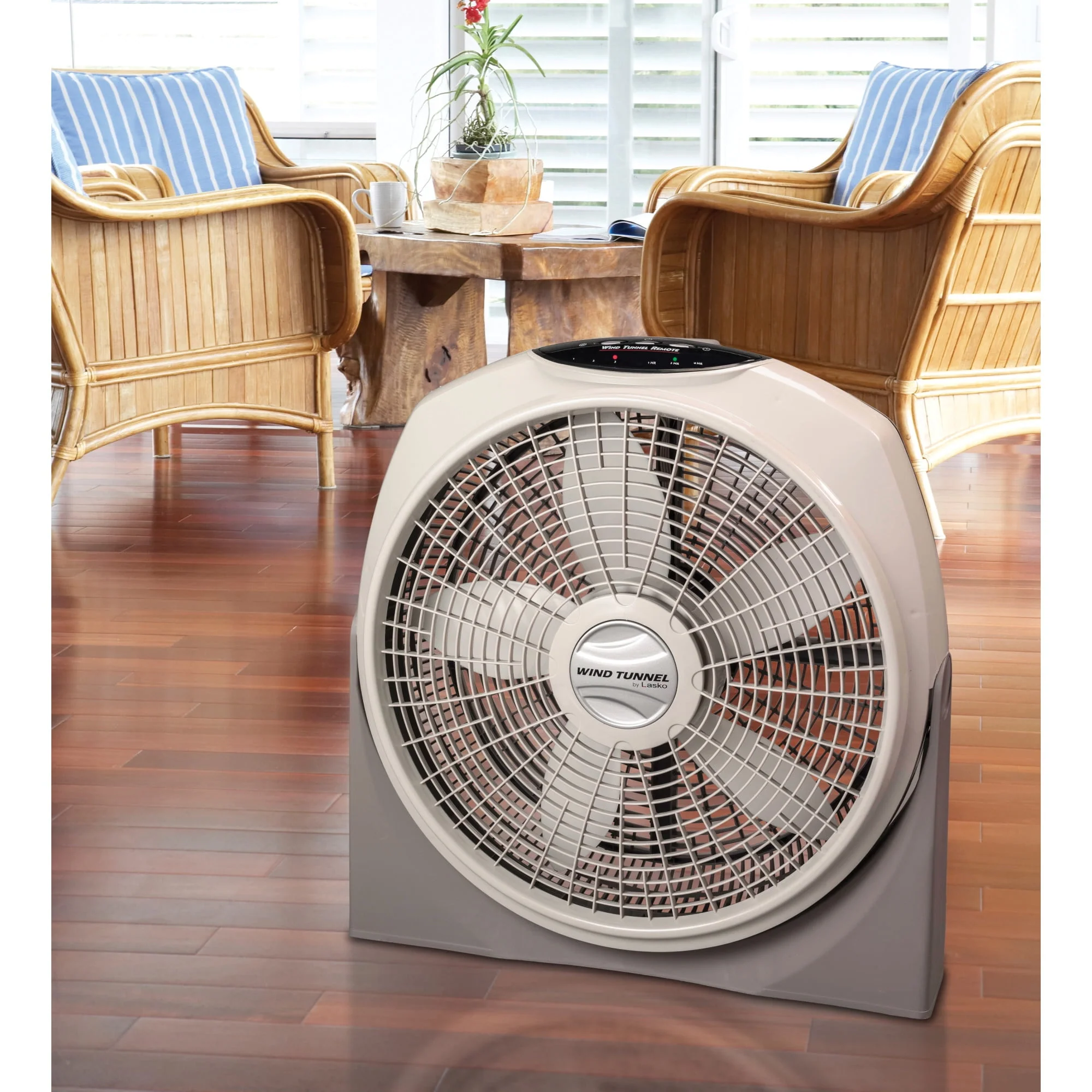 Lasko Wind Tunnel 20 3-Speed Floor Fan with Remote Control, 24 Height, Gray, A20700, New