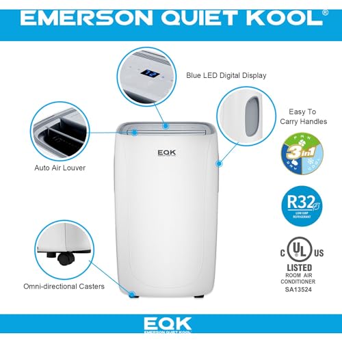 Emerson Quiet Kool 3 in 1 SMART Portable Air Conditioner, Dehumidifier & Fan