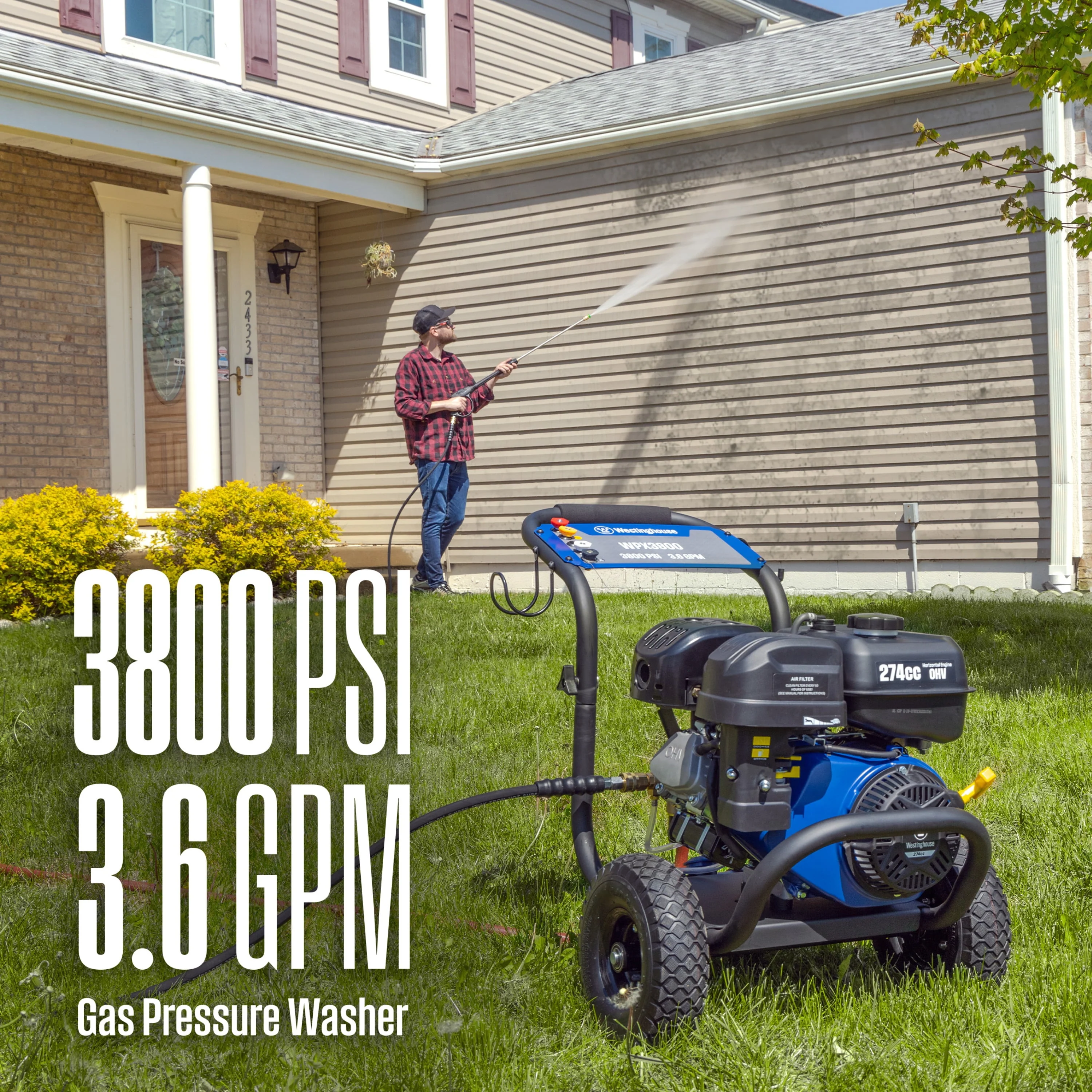Westinghouse 2700-PSI, 2.3- GPM Gas Pressure Washer with 4 Nozzles & Soap Tank
