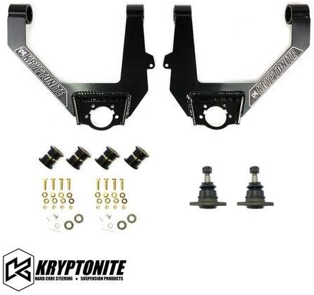 Kryptonite Heavy Duty Upper Control Arm Kit KRUCA12 Compatible with 2007-2018 Chevrolet Silverado & GMC Sierra 1500 2WD/4WD Trucks (FACTORY FORGED STEEL CONTROL ARMS ONLY!)