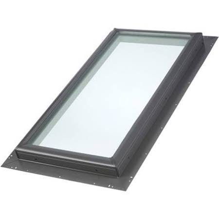 Velux QPF Self-Flashed Skylight - 22x46, Tempered - LoE3 W Solar Double Pleated Blind, Green