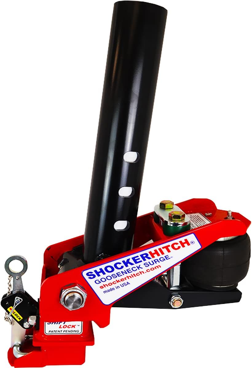 Shocker Gooseneck Air Hitch & Coupler for Load Trail or Load Max Trailers, Round 4" Straight Pin 30K SL Coupler