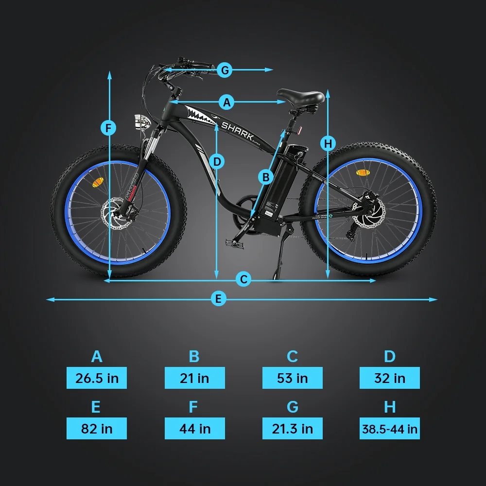 ECOTRIC 26 × 4" Fat Tire Electric Bike 750 W e-bike Mountain Beach Snow Bicycle W/ 7 Speeds Black Removable Lithium Battery 48 V 12.5 Ah Lithium battery Pedal Assist A-E516646