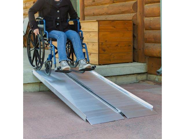 Silver Spring 6�� L Portable Single-Fold Aluminum Wheelchair and Scooter Ramp �C 700 lb. Capacity