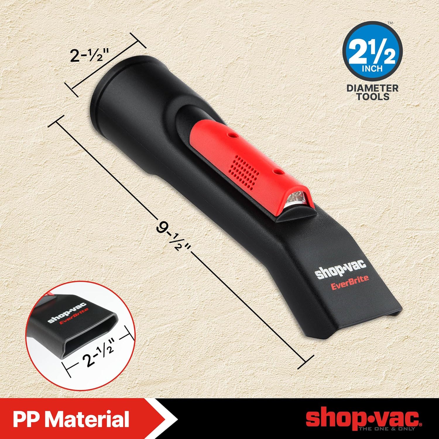 Shop-Vac 12 Gallon 5.5 Peak HP Wet/Dry Vacuum and Nozzle with LED Light