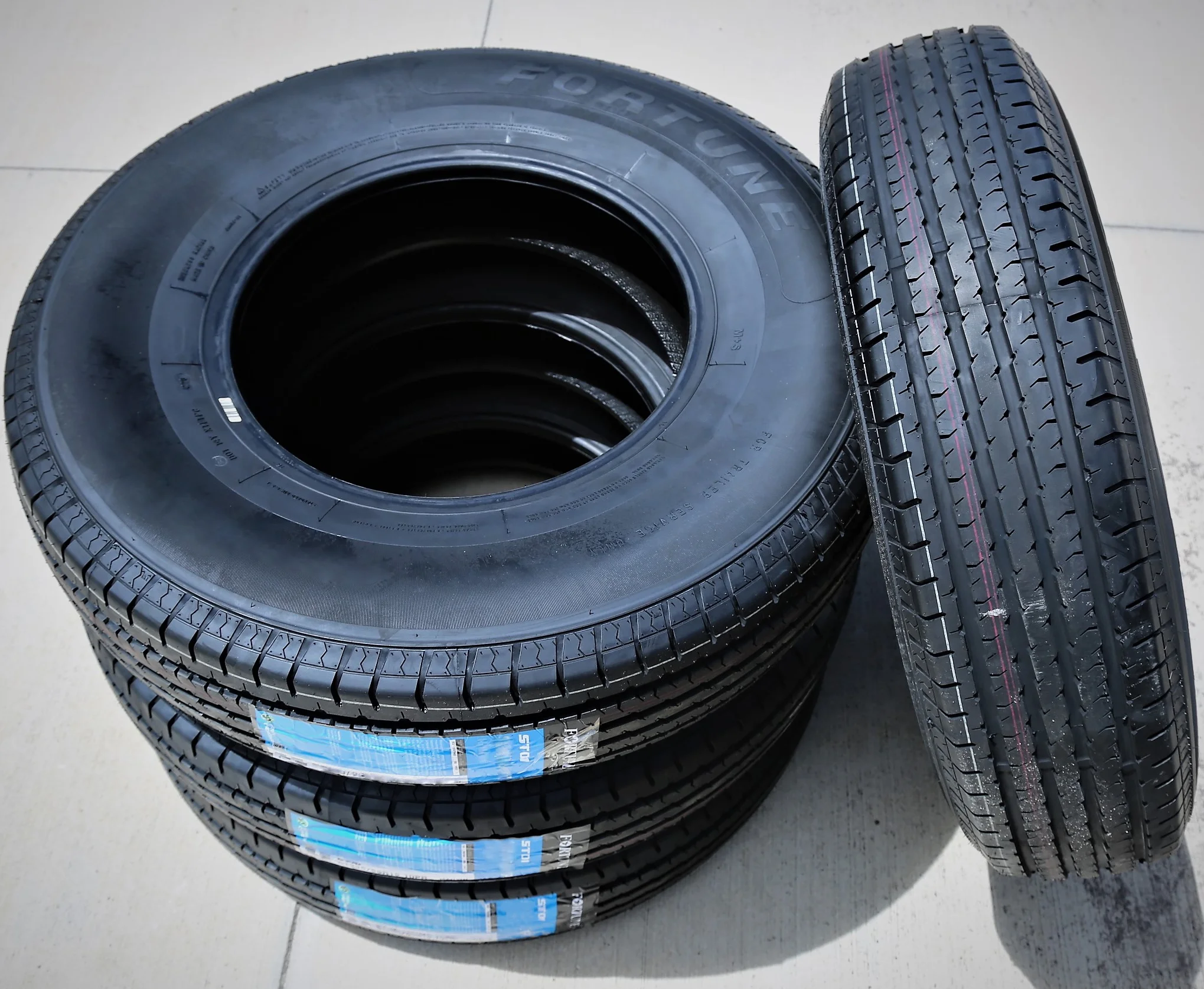 Set of 4 (FOUR) Fortune ST01 ST 205/75R15 Load C (6 Ply) Trailer Tires