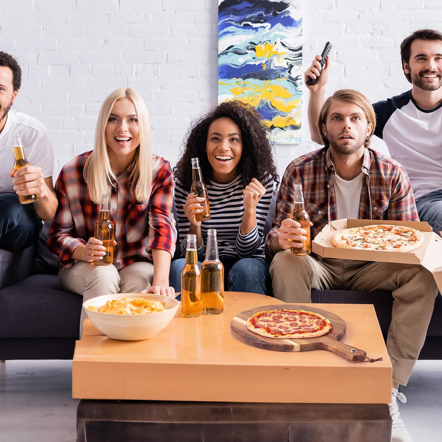 16 Pack Acacia Wood Cutting Board with Handle Thick Round Charcuterie Boards 2 Size Acacia Chopping Boards for Serving Cheese Pizza Bread Platter Baking Wooden Wall Carving Decor