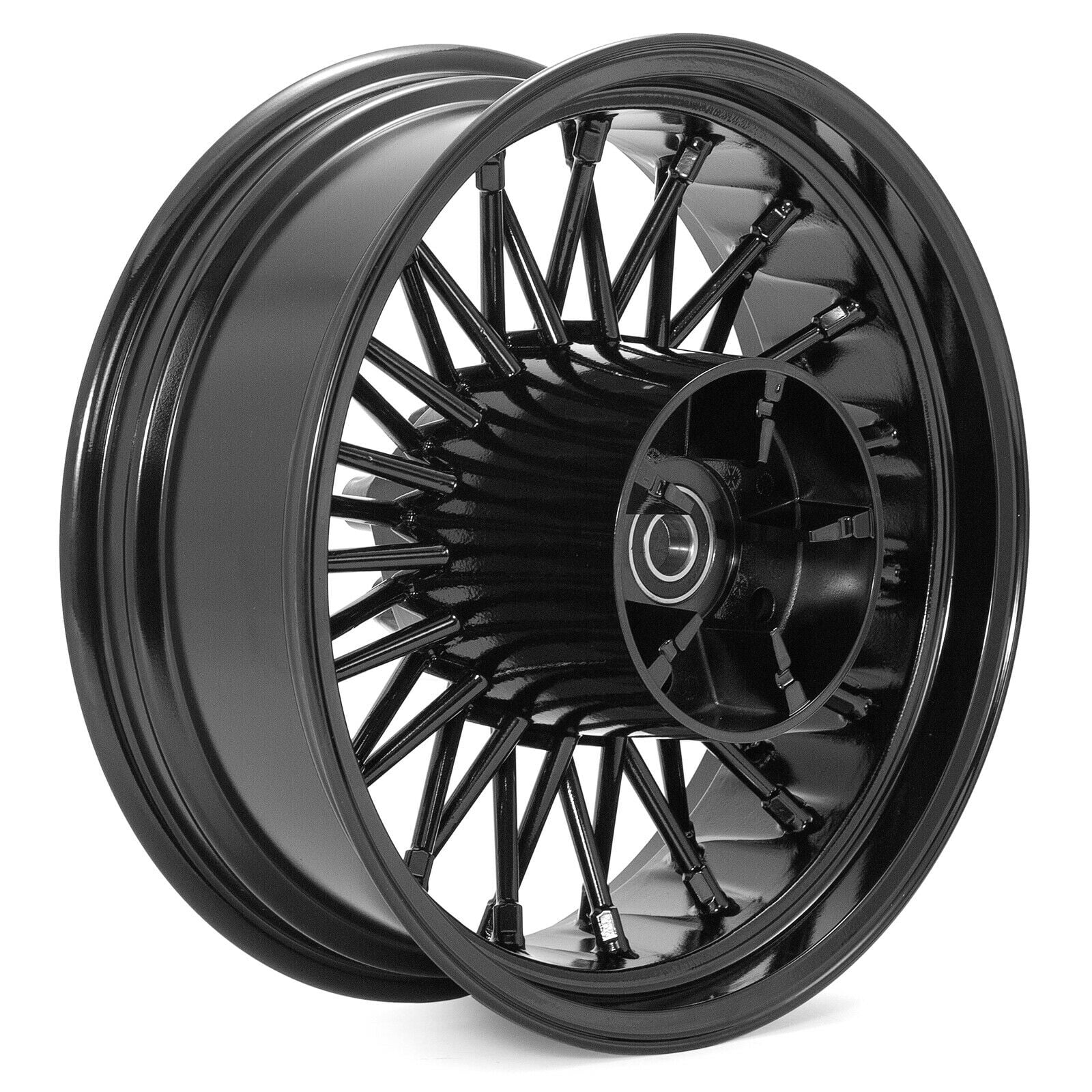 Black 21X3.5 16X5.5 Fat Spoke Wheels Rims for Harley Touring Street Glide FLHX Road Glide 2009-2021 - Curated Treasures Market