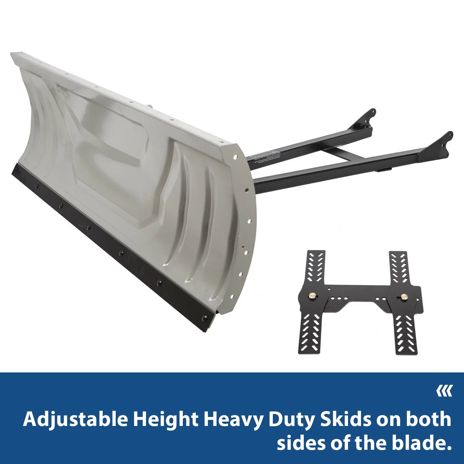 Kojem 48" Snow Plow Blade Universal Adjustable Complete for ATV Honda Kawasaki Polaris Aeon Crossland Arctic-Cat Alterra ATV Plow Kit Steel White Can Remove Soil, Gravel, Building Debris