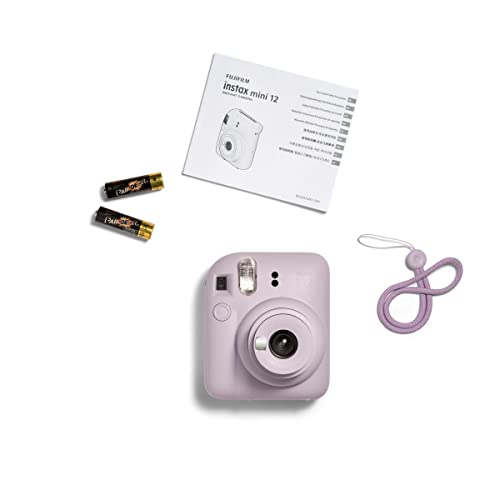 Fujifilm Instax Mini 12 Instant Camera Pastel Blue with 40 Sheets Fujifilm Instax Mini Film Bundle, Sunshine Photo Microfiber Cleaning Cloth Included