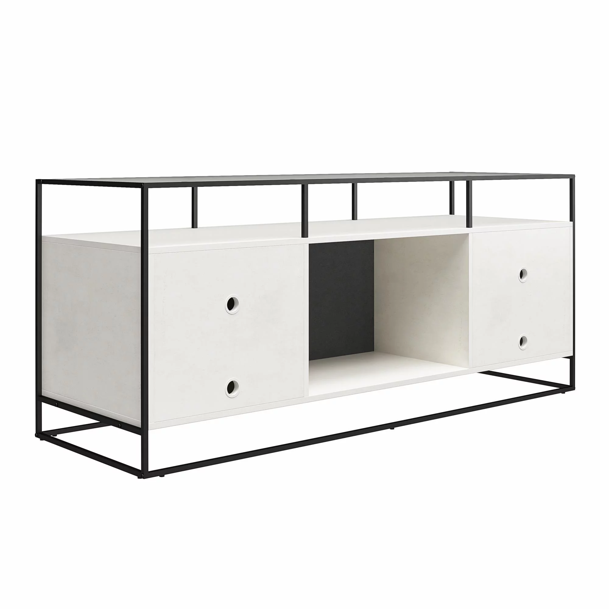 Ameriwood Home Covington Modern TV Stand and Console with Electric Fireplace for TVs up to 65", Plaster