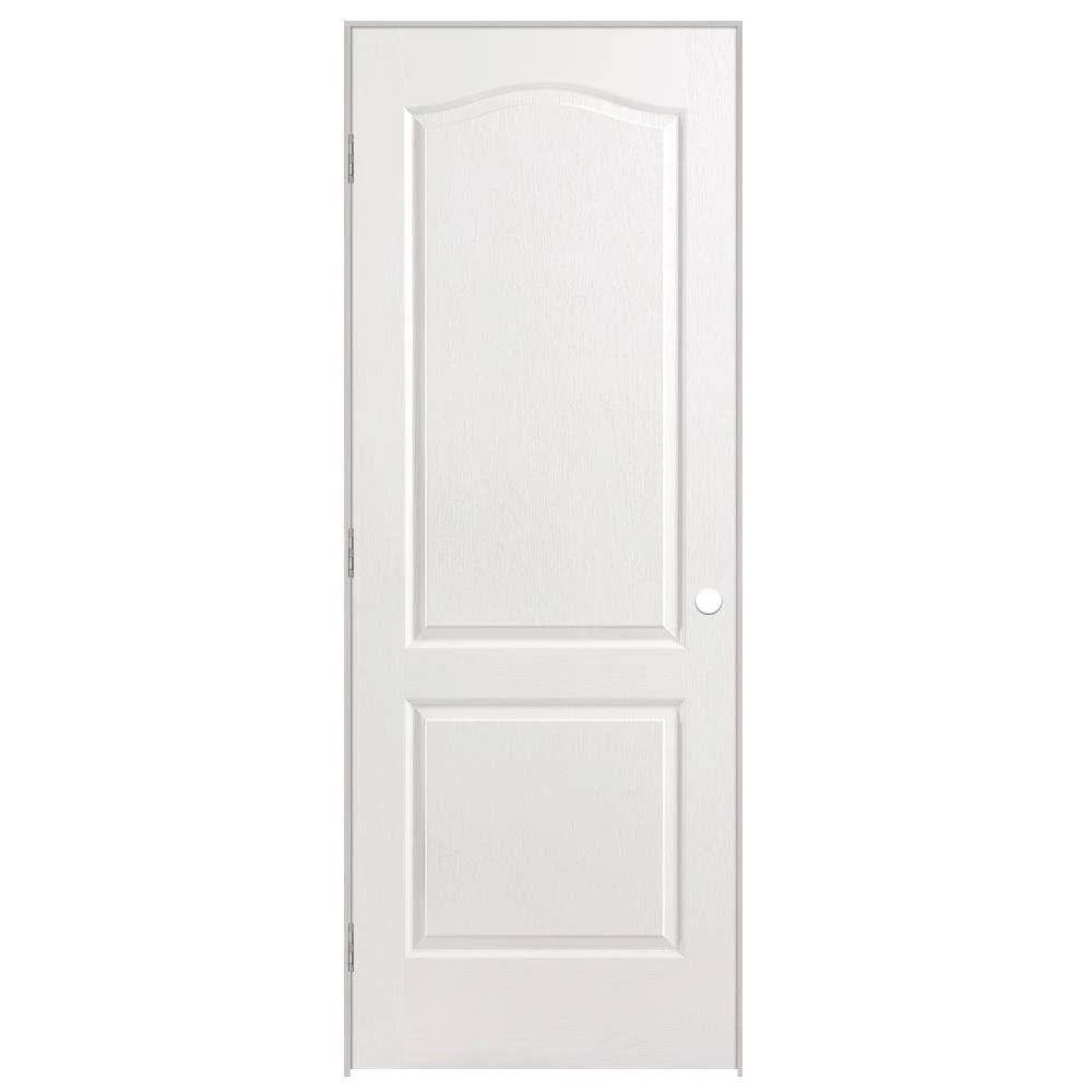 Masonite 30 in. x 80 in. 2-Panel Arch Top Right-Handed Hollow-Core Textured Primed Composite Single Prehung Interior Door 17996