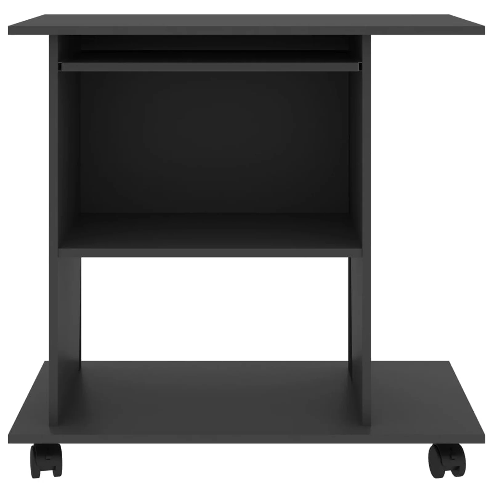 moobody Computer Desk with Keyboard Tray and CPU Tower Writing Table Engineered Wood Wheeled Workstation Gray Home Office Furniture 31.5 x 19.7 x 29.5 Inches (W x D x H)