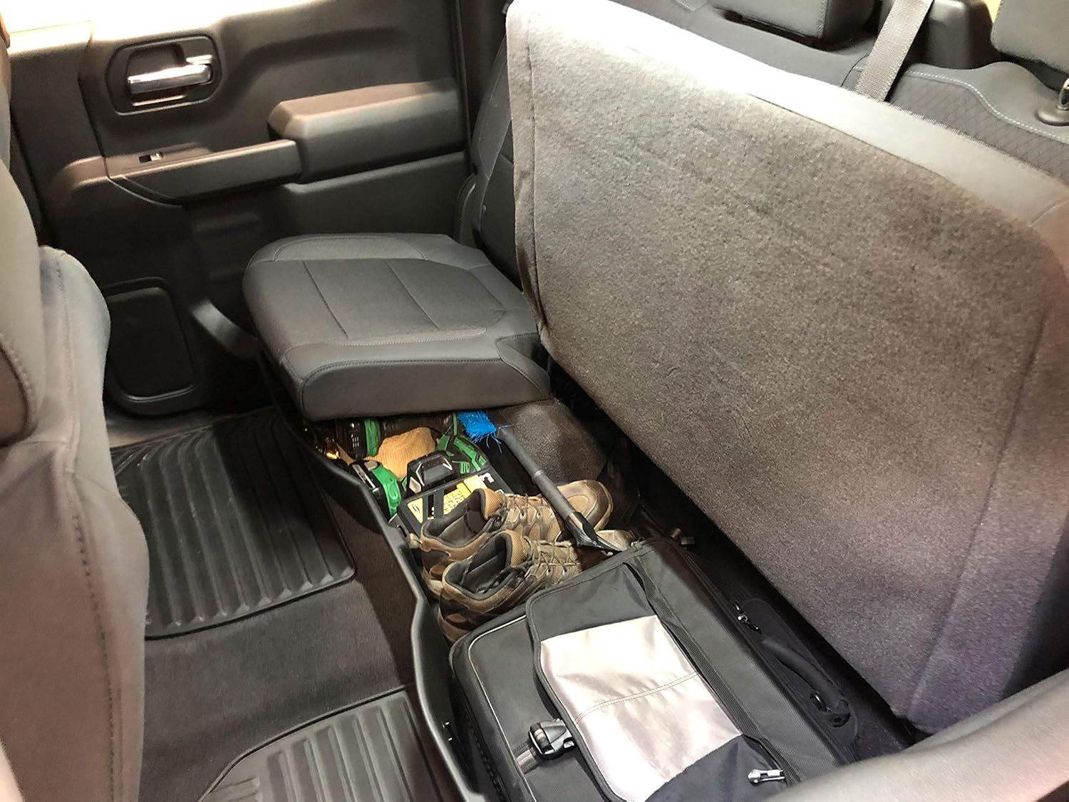 Red Hound Auto Under Seat Storage Box Compatible with Chevrolet Chevy GMC Silverado Sierra 1500 2019-2022, 2500HD 3500HD 2020-2022 Crew Cab Only Underseat System