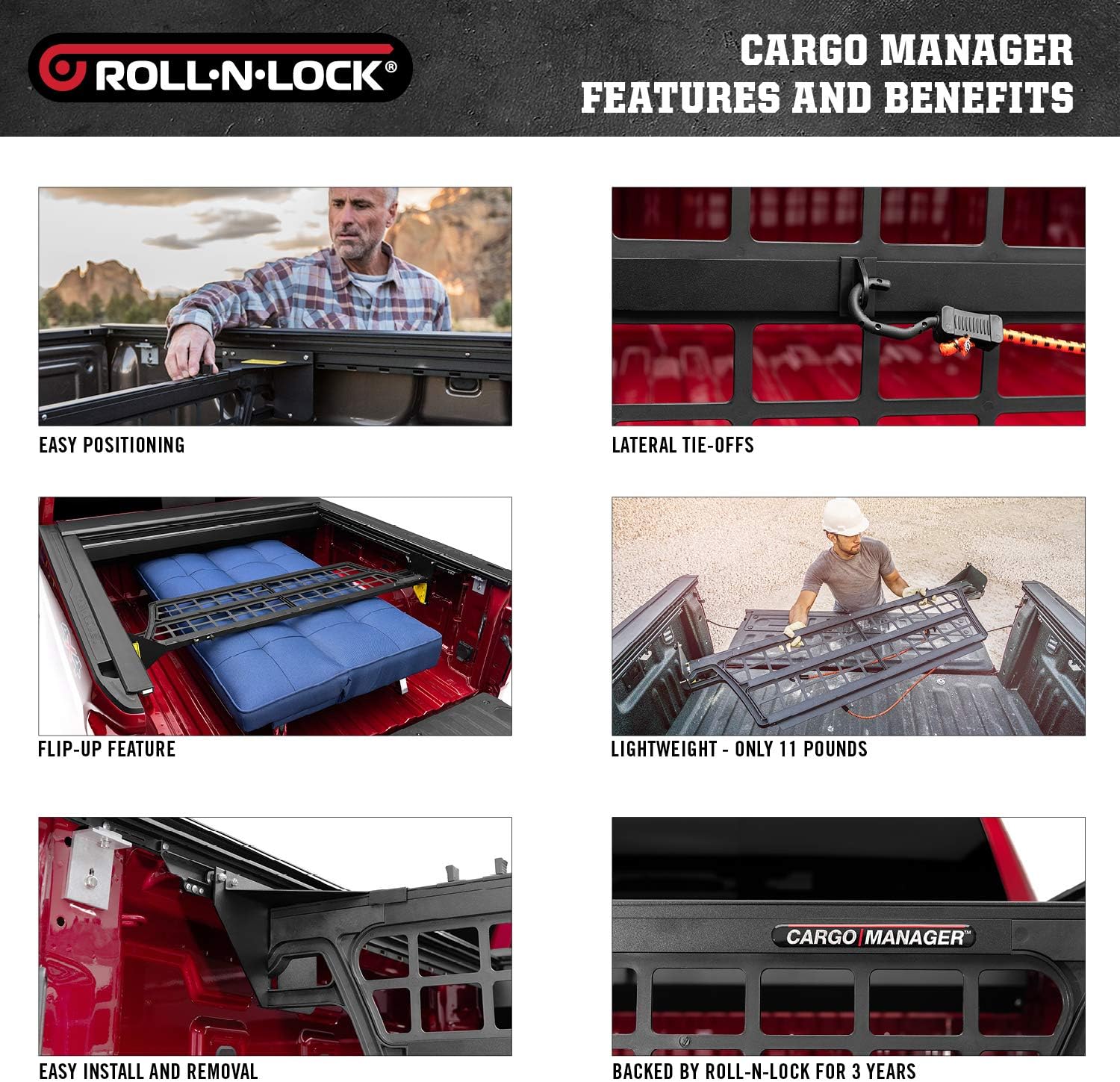 Roll N Lock Cargo Manager Truck Bed Organizer | CM576 | Fits 2022 Toyota Tundra Ext Cab 6' 7" Bed (78.7")