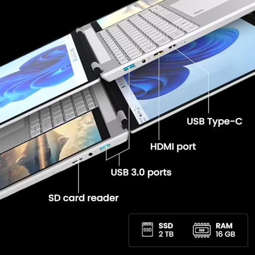 thunderb Dual Screen Laptop 15.6" + 7" | Intel Quad Core | 16GB RAM | 1TB SSD