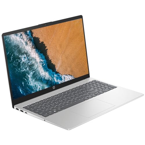 HP Essential 15 Laptop, 15.6" HD Display, Intel N200 Processor, Wi-Fi 6, Webcam, HDMI, Numeric Keypad, Windows 11 Home, Silver