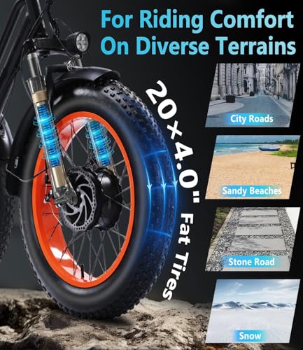 Electric Tricycle for Adults, Peak 750W/500W, Electric Trike, 20"x4.0" Folding Fat Tire 3 Wheel Electric Trike, Max 20MPH,with Large Basket and 48V 15/13 Ah Removable Battery