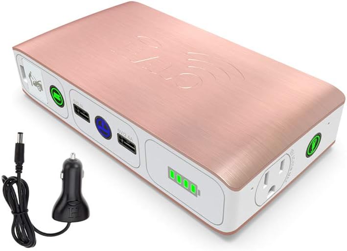 HALO Bolt Wireless ACDC - 44400 mWh Car Jump Starter with AC Outlet and Car Charger, Gold Marble (HALO Bolt ACDC Wireless)