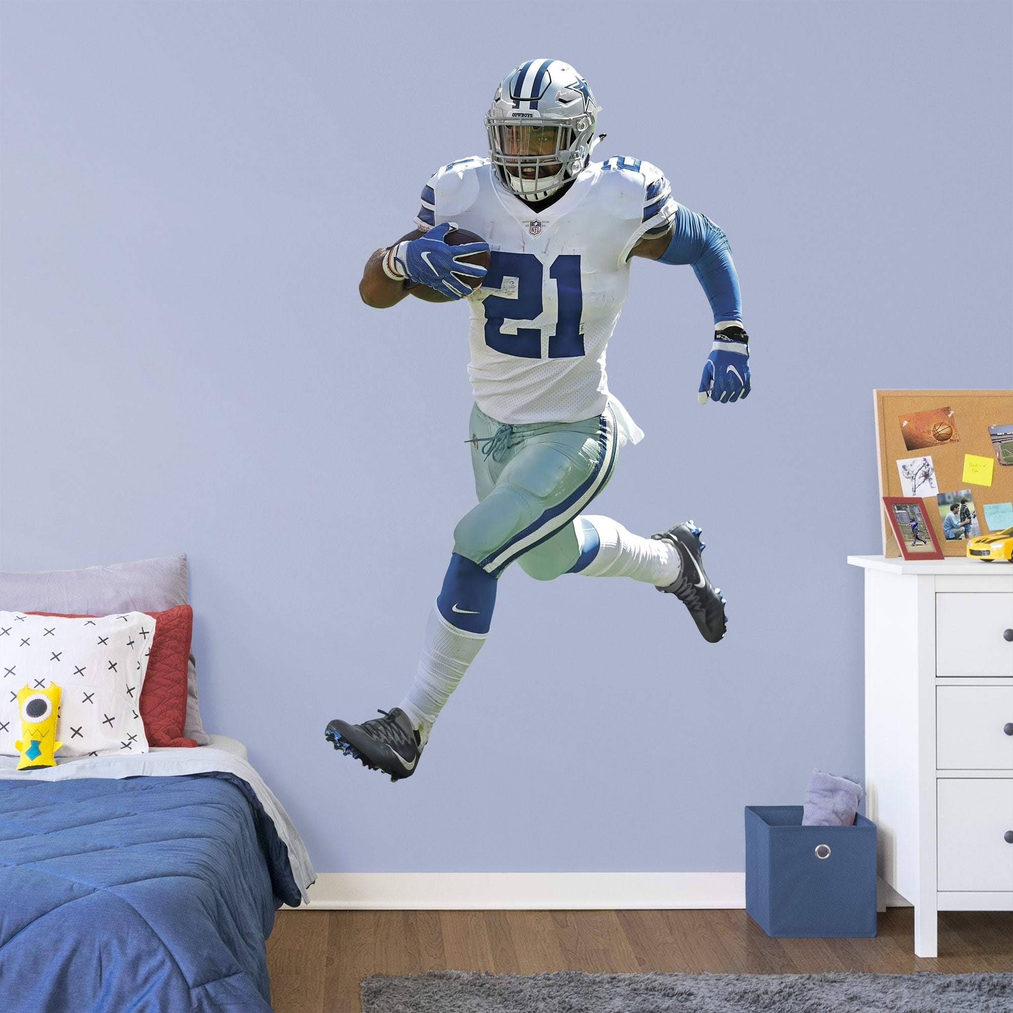 Ezekiel Elliott for Dallas Cowboys - Officially Licensed NFL Removable Wall Decal Giant Athlete + 2 Wall Decals (30x22W x 51x22H