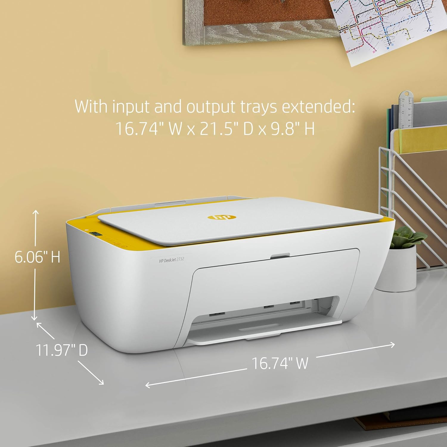 HP DeskJet 2732 Wireless All-in-One Compact Color Inkjet Printer - Instant Ink Ready, Marigold 5AR85A (Renewed) Pack of 2