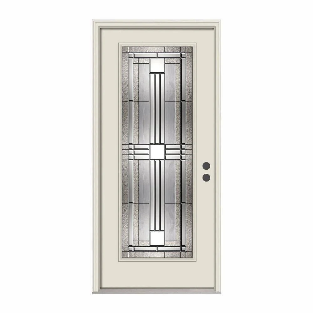 JELD-WEN 36 in. x 80 in. Full Lite Cordova Primed Steel Prehung Left-Hand Inswing Front Door w/Brickmould