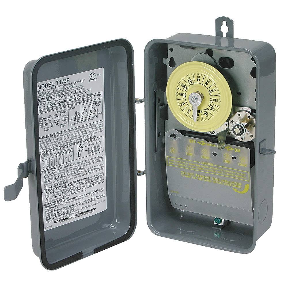 Intermatic T173R Electromechanical Timer,DPST,40A, 3R