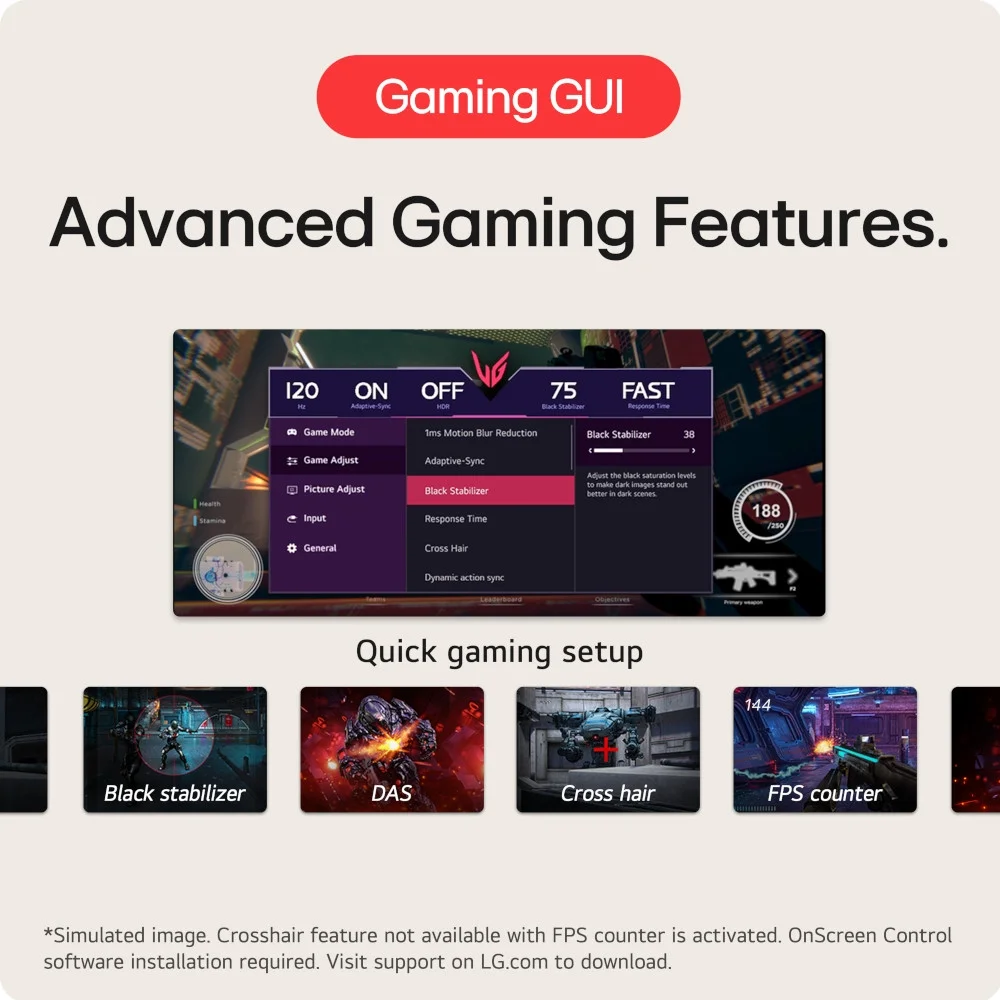 LG 45" UltraGear™ QHD 1ms 200Hz Curved Gaming Monitor with USB Type-C™ - 45GR75DC-B