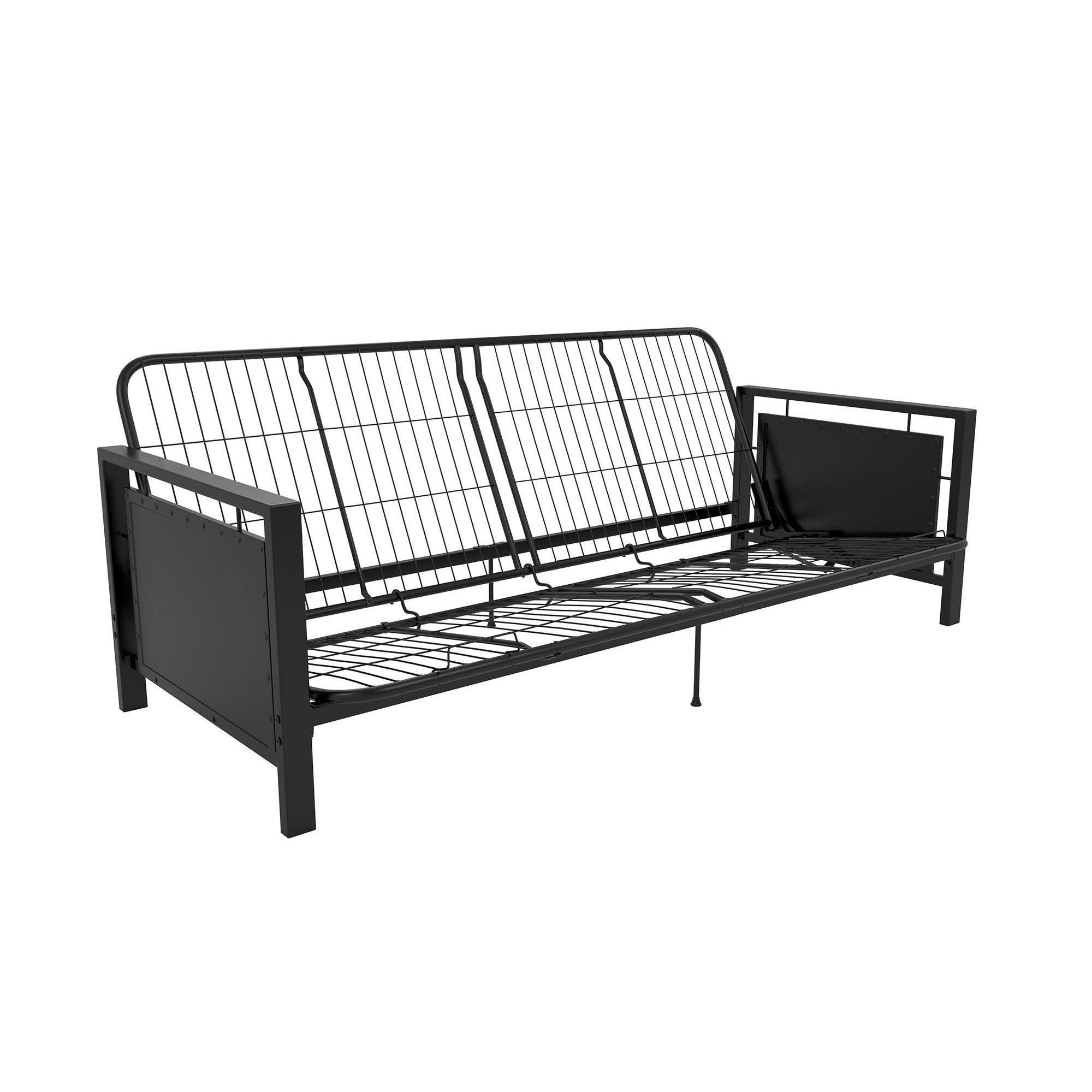 DHP Henley Metal Arm Futon Frame, Black Metal