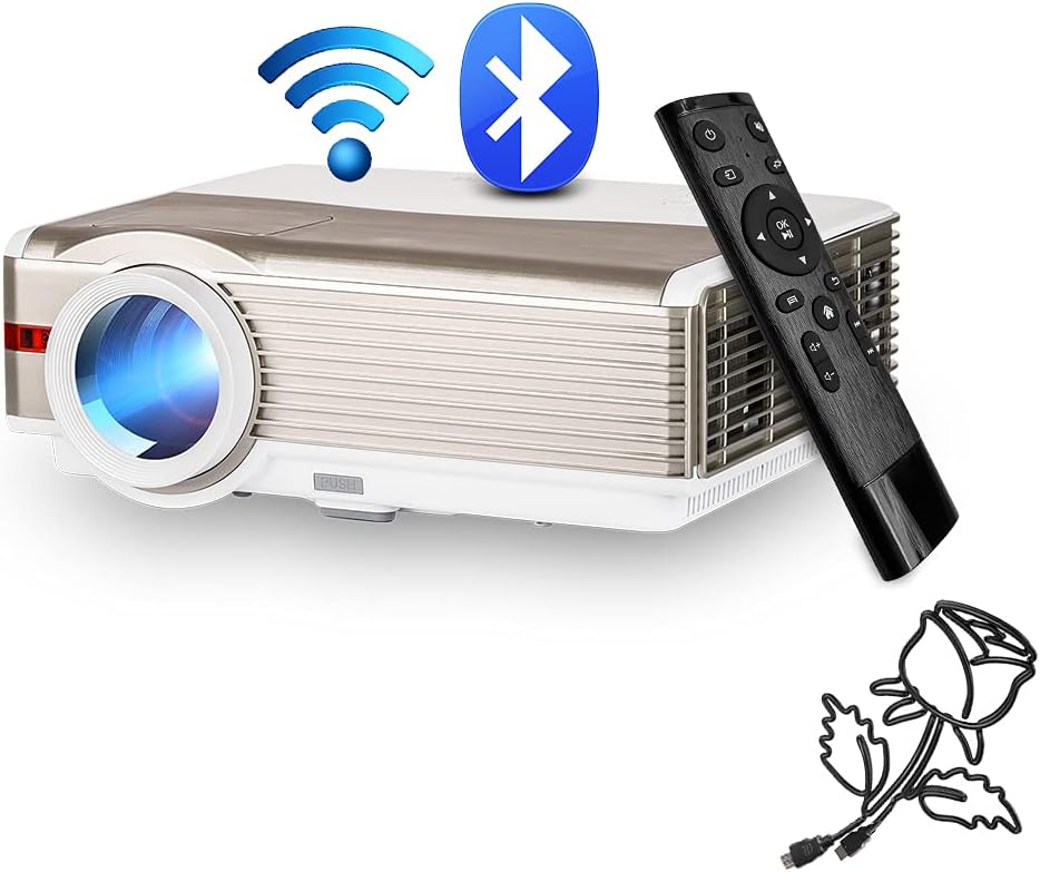 WiFi Projector with Bluetooth Home Theater Projector 1080P HD 7200 Lumens LCD Projector Support AirPlay HDMI USB VGA AV Audio Smart Wireless Projector for Sports Games Outdoor Movies Camping