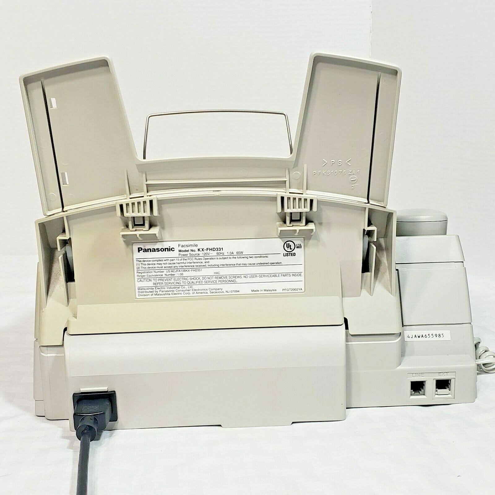 Panasonic KX-FHD331 Fax Copy Machine Copier Plain Paper Caller ID - Black