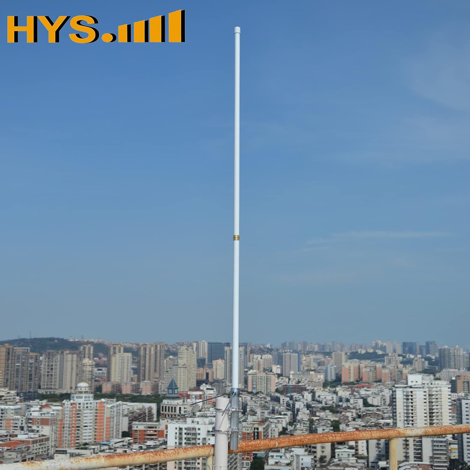 HYS Dual Band 144/430 MHz Heavy-Duty Fiberglass Vertical Base Antenna 5.7ft, SO-239 Connector 4.5/7.2dBi High Gain Pre-Tuned Repeater Antenna