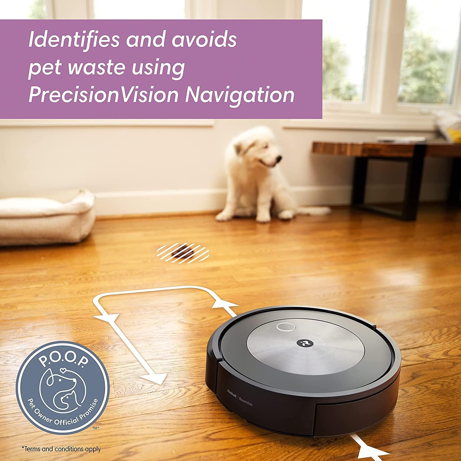 iRobot&reg; Roomba&reg; j7+ (7550) Robot Vacuum Bundle with Automatic Dirt Disposal - Wi-Fi Connected, Smart Mapping, Ideal for Pet Hair (+2 AllergenLock Dirt Disposal Bags)