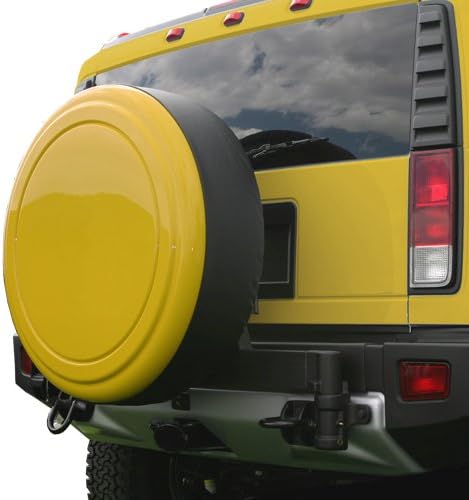 Boomerang Hummer H2 (02-04) - 35" Color Matched Rigid Tire Cover - (Hard Plastic Face & Vinyl Band) - No Logo - Black