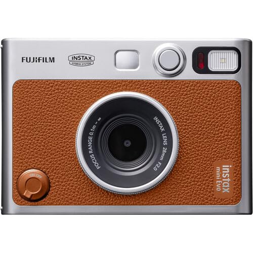 Fujifilm Instant Mini EVO Hybrid Camera (Black) Bundle with 60 Instant Film Sheets + 32GB Memory Card + Small Padded Case + SD Card Reader + Flex Tripod + BluebirdSales Microfiber Cleaning Cloth