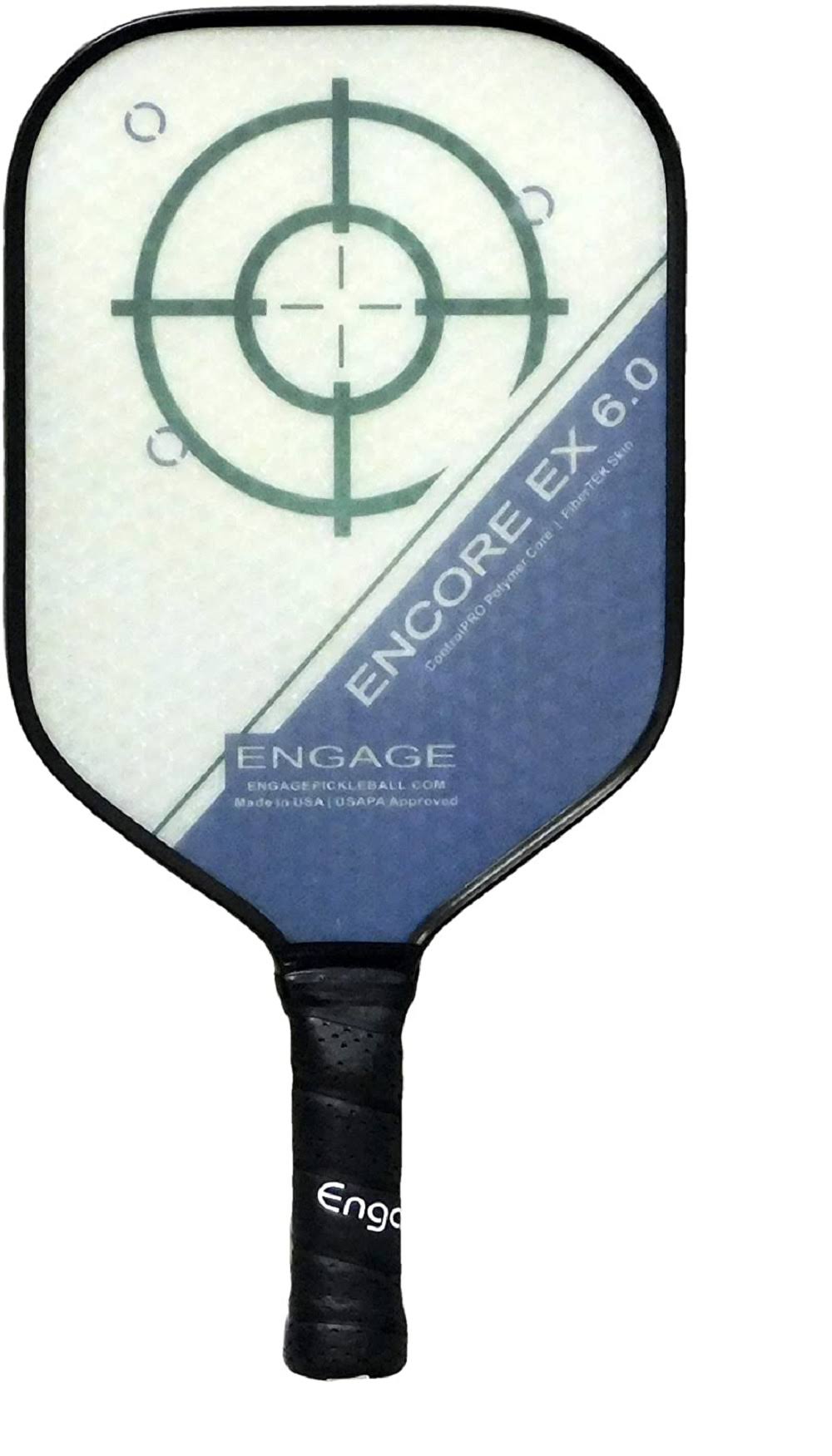 Engage Pickball Encore EX6.0 Thicker Core 7.5 - 7.8 OZGREEN Lite Thin Grip Paddles